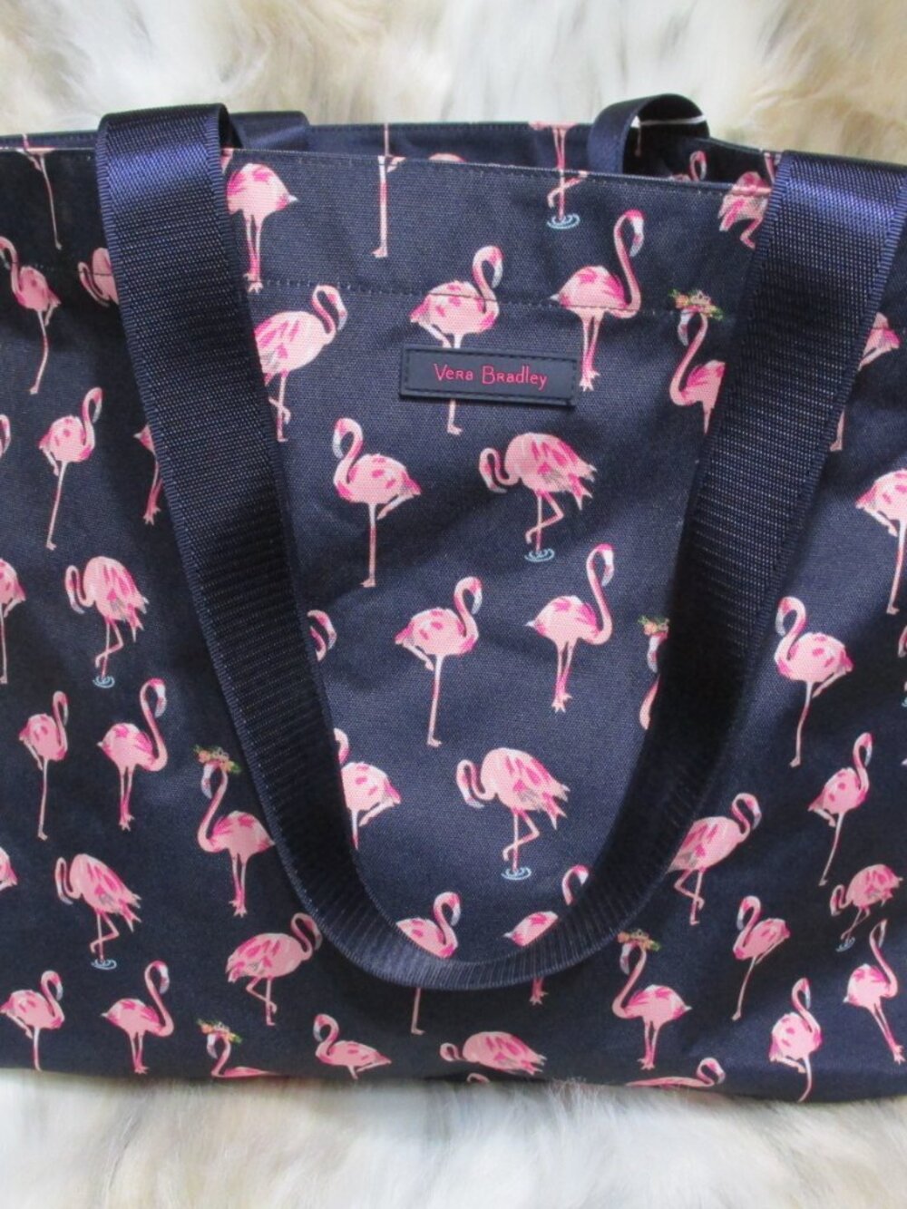 P3070-NWOT Vera Bradley Flamingo Fiesta Large Canvas Tote